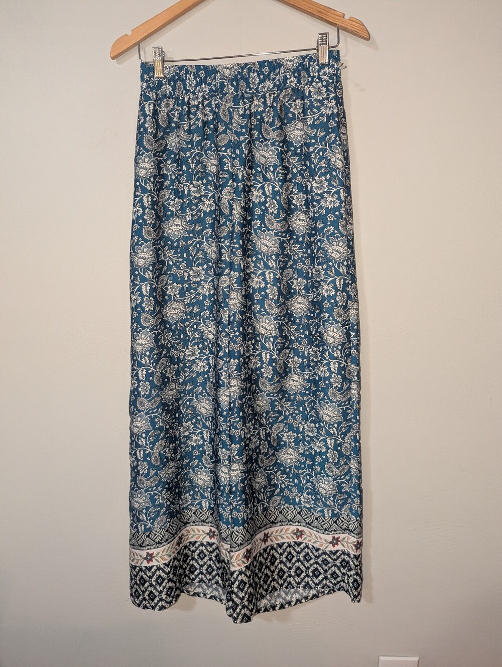 S Joie Blue Print Wide Leg Boho Flowy Pants